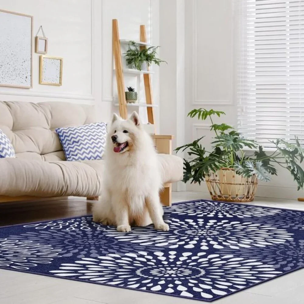 New 2'x3' Area Rug, Non-Slip Washable Hallway Runner for Kitchen or Room, Blue